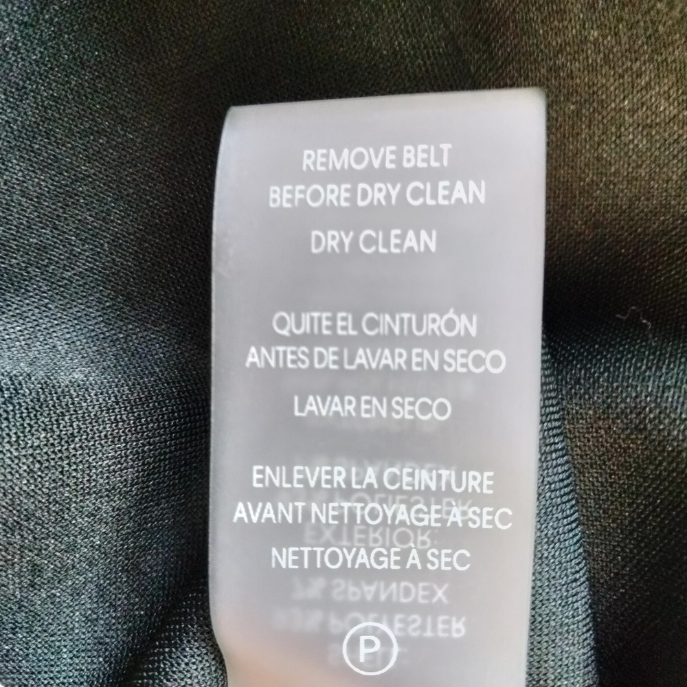 Calvin Klein NWT Faux Suede Green Midi Dress Size 8 A-Line Sleeveless Belted - Picture 9 of 15